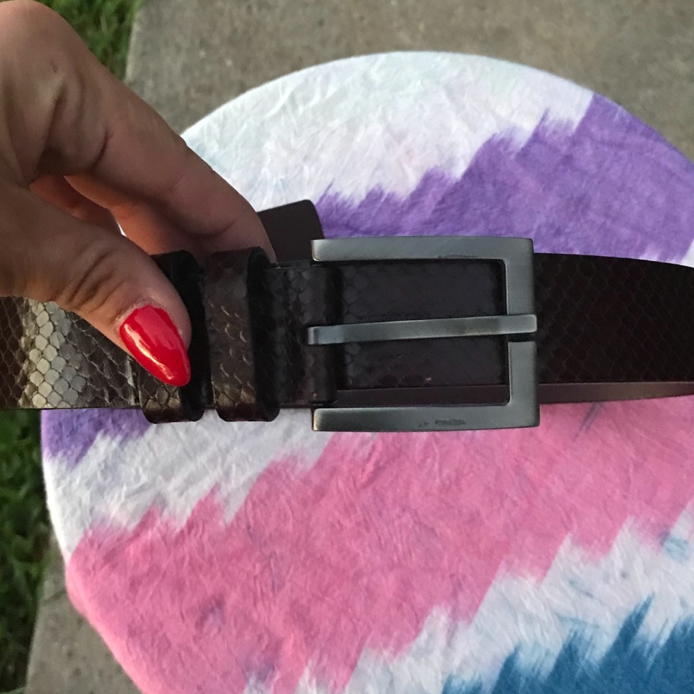 Men’s lizard print belt